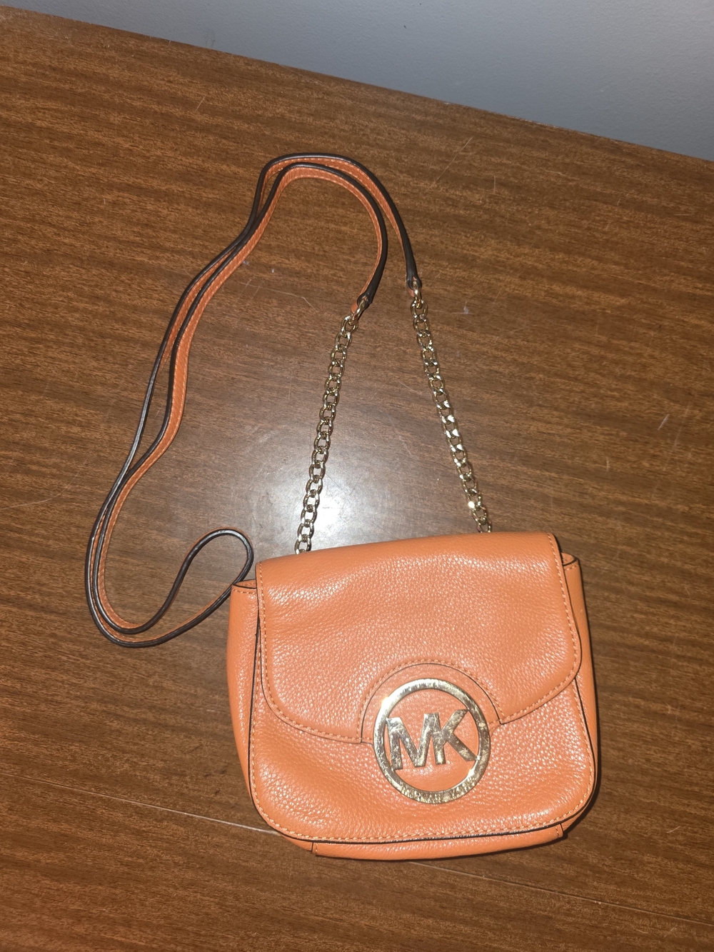 Michael Kors Orange Leather Crossbody Bag